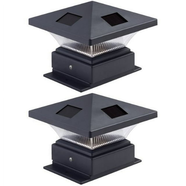 Westinghouse 2 Pack Pagoda II Black Solar Post Cap Lights for 4 x 4 Wood Posts