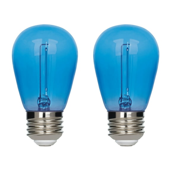 Westinghouse 2 Watt (40 Watt Equivalent) Blue S14 Omni Filament LED Light Bulb Medium (E26) Base, 2-Pack