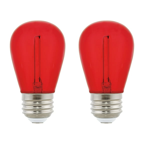 Westinghouse 2 Watt (40 Watt Equivalent) Red S14 Omni Filament LED Light Bulb Medium (E26) Base, 2-Pack