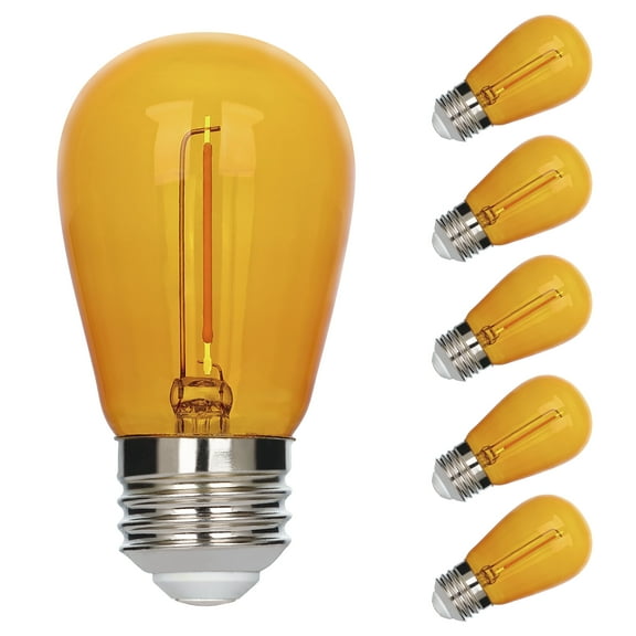 Westinghouse 2 Watt (40 Watt Equivalent) Yellow S14 Omni Filament LED Light Bulb Medium (E26) Base, 6-Pack