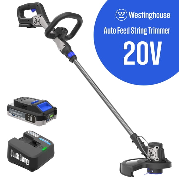 Westinghouse 20V 2-in-1 Cordless String Trimmer and Edger, 12 Inch Cutting Path with 2.0Ah Battery and Charger