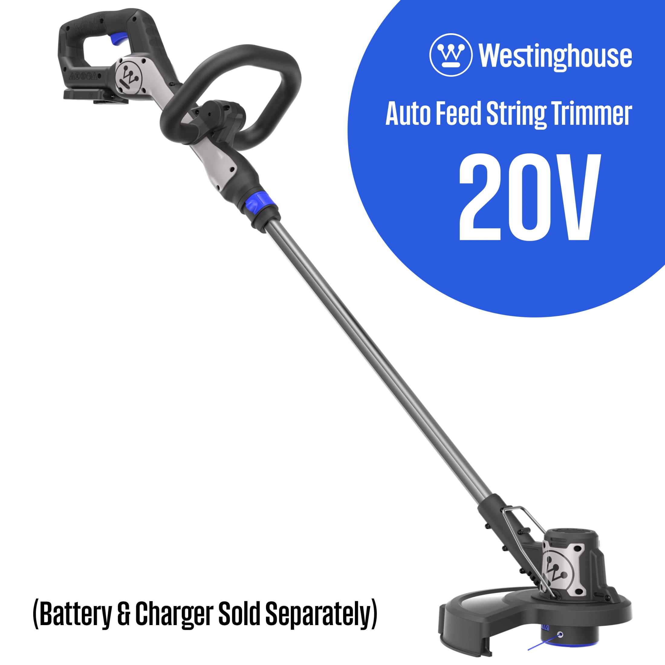 Westinghouse 20V 2-in-1 Cordless String Trimmer and Edger, Tool Only, 12 Inch Cutting Path, up to 8000 RPM