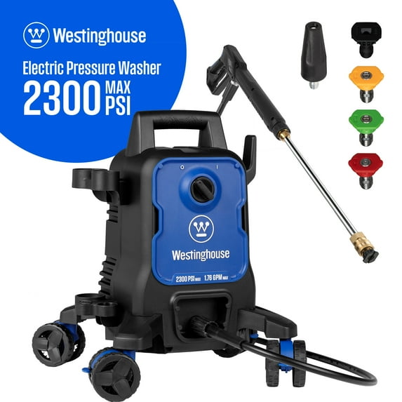 Westinghouse 2300 Max PSI Electric Pressure Washer, 1.76-GPM, Soap Tank, 5 Nozzles