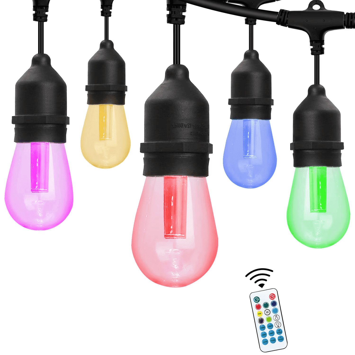 Westinghouse 24 Bulb Color Changing String Light 48ft,Rope Lights Outdoor with Remote Control for Bedroom Garden Party Halloween Christmas Decorations