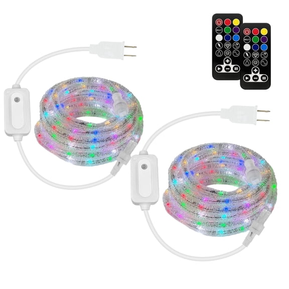 Westinghouse 24FT RGB Color Changing String Light with Remote, Indoor Outdoor, Expandable to 96FT, Fuse Plug, 2-Pack for Christmas Wedding Garden Party
