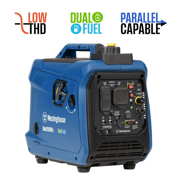 Westinghouse 2550 Peak Watt Dual Fuel Portable Inverter Generator, Gas