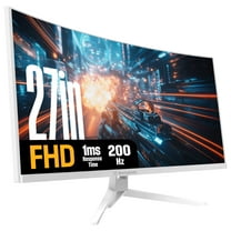 Westinghouse 27 Inch Curved Full HD White Gaming Monitor, 200Hz, AMD FreeSync Support, Low Motion Blur, 1500R Curve, 1920 x 1080, for PC Games with Built in Speakers, DisplayPort, 2X HDMI