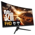 thumbnail image 1 of Westinghouse 32 Inch Curved Gaming Monitor, 240Hz, 1ms, FHD 1080P, 1500R, 3000:1 Contrast Ratio, 118% sRGB, AMD FreeSync, Eyecare, for PC Games with Built-in Speakers, DisplayPort, HDMI-Black, 1 of 9