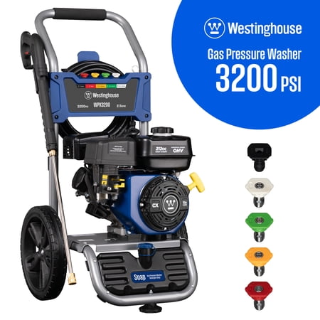 Westinghouse 3200-PSI, 2.5-GPM Gas Pressure Washer with 5 Nozzles & Soap Tank