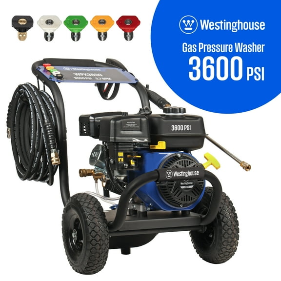 Westinghouse 3600-PSI, 2.7-GPM Heavy Duty Gas Pressure Washer, 5 Nozzles, Soap Tank