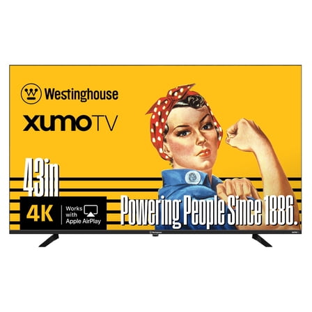 Westinghouse 43" Edgeless 4K UHD Smart TV with Xumo TV, HDR10, Voice Remote, Wifi, Dolby Sound