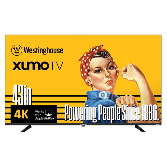 Westinghouse 43" Edgeless 4K UHD Smart TV with Xumo TV, HDR10, Voice Remote, Wifi, Dolby Sound