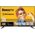 thumbnail image 1 of Westinghouse Roku TV - 50 Inch Smart TV, 4K UHD Television with Wi-Fi Connectivity and Mobile App, Flat Screen, Bluetooth, Compatible with Apple AirPlay, Alexa and Google Assistant, 1 of 11