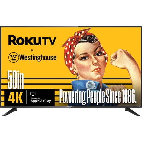 Westinghouse Roku TV - 50 Inch Smart TV, 4K UHD Television with Wi-Fi Connectivity and Mobile App, Flat Screen, Bluetooth, Compatible with Apple AirPlay, Alexa and Google Assistant