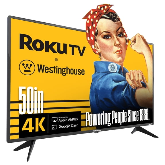 Westinghouse Roku TV - 50 Inch Smart TV, 4K UHD Television with Wi-Fi Connectivity and Mobile App, Flat Screen, Bluetooth, Compatible with Apple AirPlay, Alexa and Google Assistant