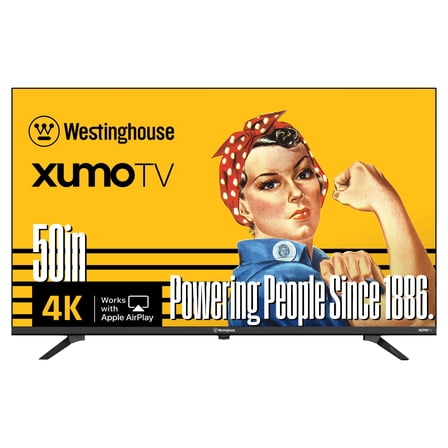 Westinghouse 50" Edgeless 4K UHD Smart TV with Xumo TV, HDR10, Voice Remote, Wifi, Dolby Sound