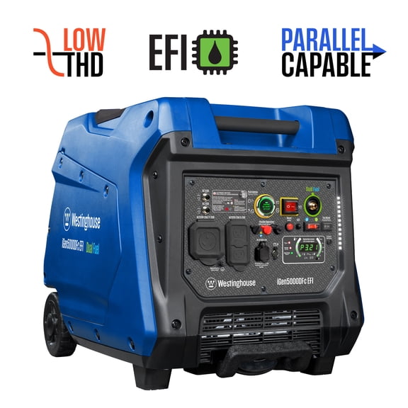 Westinghouse 5000 Peak Watt Super Quiet Dual Fuel Portable Inverter EFI Generator, Remote Electric Start, Gas & Propane Powered, RV Ready, CO Sensor, CARB Compliant