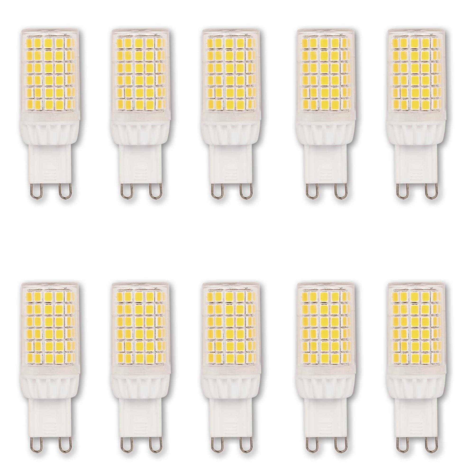 Clear Dimmable G9 LED Bi-pin Light Bulbs, 10-Pack