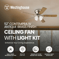 thumbnail image 1 of Westinghouse 52 Inch Contempra IV Antique Brass Ceiling Fan with Light Kit, 1 of 8