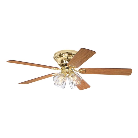 Westinghouse 52 in. Polished Brass Brown LED Indoor Ceiling Fan