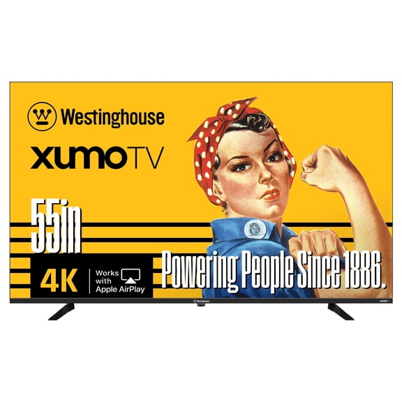 Westinghouse 55" Edgeless 4K UHD Smart TV with Xumo TV, HDR10, Voice Remote, Wifi, Dolby Sound