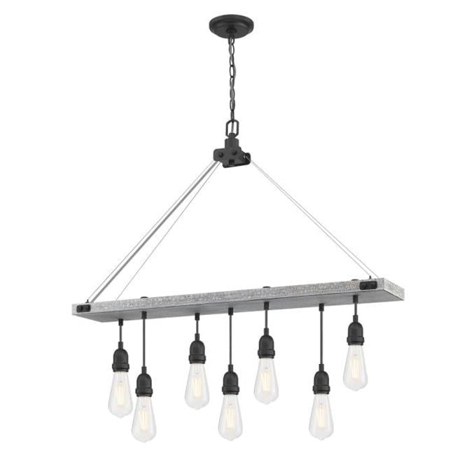 Elway Antique Ash and Gun Metal 36" Linear Chandelier