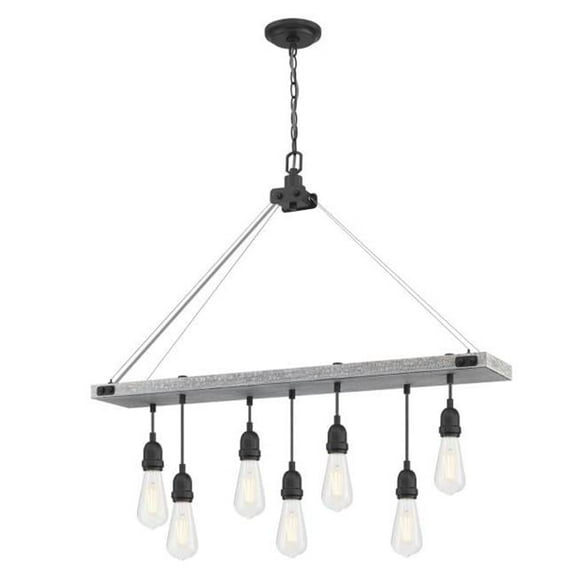 Westinghouse Lighting 6116400 Elway Seven-Light Indoor Chandelier with Matte Brushed Gun Metal Accents, Antique Ash