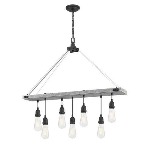 Westinghouse Lighting 6116400 Elway Seven-Light Indoor Chandelier with Matte Brushed Gun Metal Accents, Antique Ash