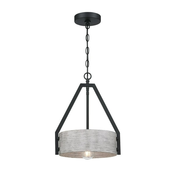 Westinghouse Lighting  Callowhill One Light Indoor Pendant, Matte Black and Antique Ash Finish - 1-Light
