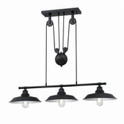 Westinghouse Lighting Iron Hil 3-Light Pulley Pendant Matte Black