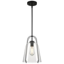 Westinghouse Lighting 6130100 Kewadin One Light Indoor Pendant, Matte Black & Clear Glass