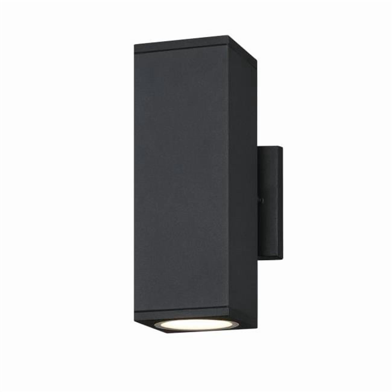 Westinghouse Lighting 6135200 Frosted Glass Panels Nottawa Two Light Dimmable LED Up & Down Light Outdoor Wall Fixture with Color Temperature Selection - Black