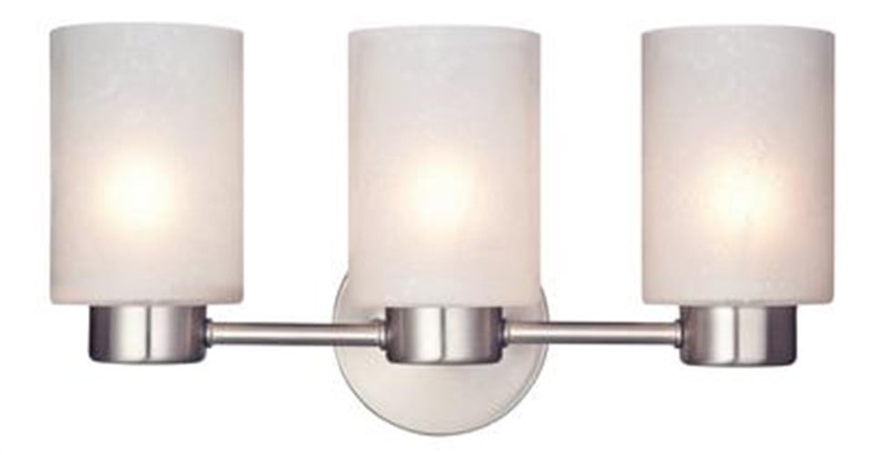 Elegant Brushed Nickel 3-Light Wall Sconce with Frosted Seeded Glass