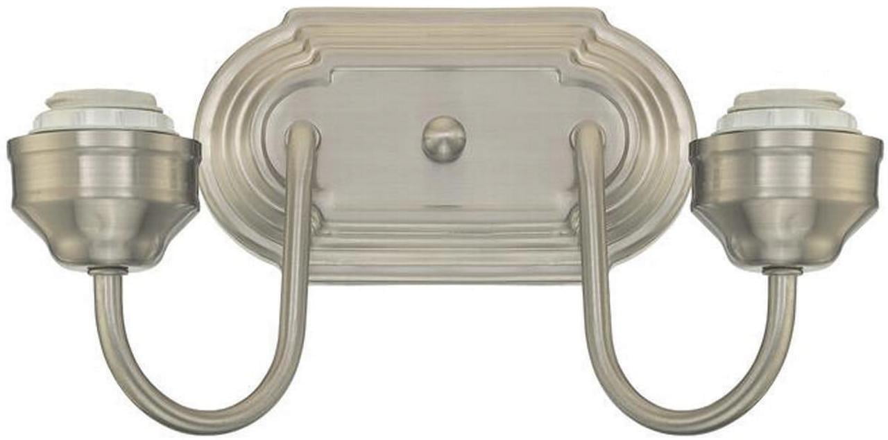 Elegant Brushed Nickel 2-Light Wall Sconce, Metallic Finish