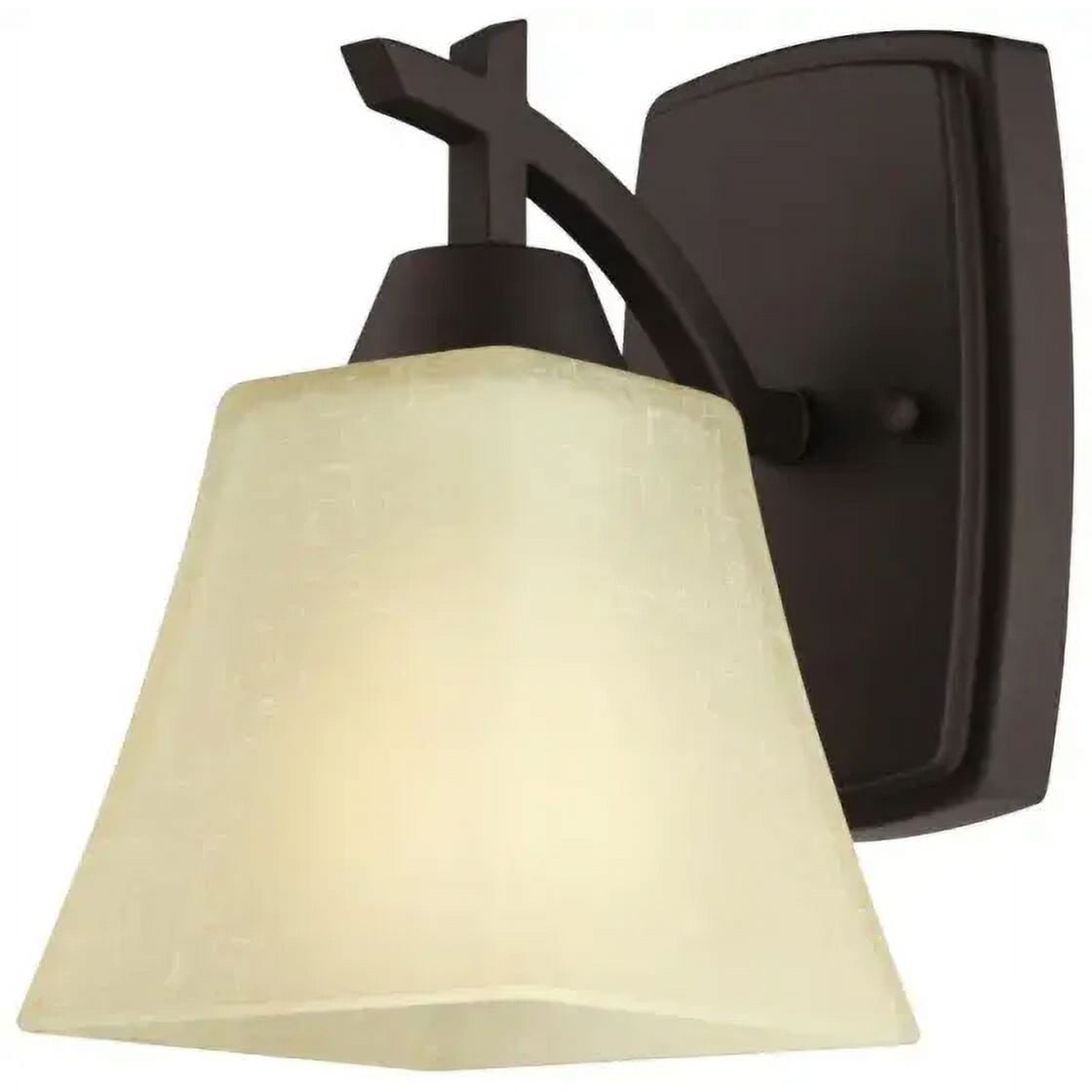 Oil Rubbed Bronze Wall Sconce with Amber Linen Glass