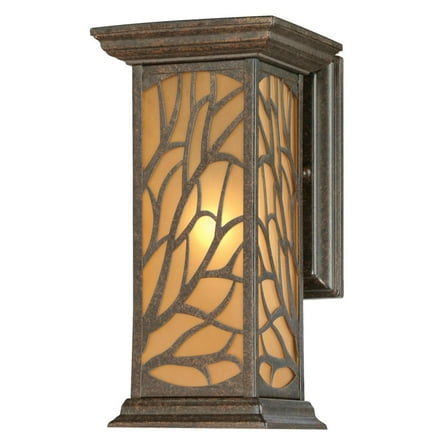 Westinghouse 6315000 Glenwillow One-Light Outdoor Wall Lantern, Victorian Bronze Finish with Amber Frosted Glass