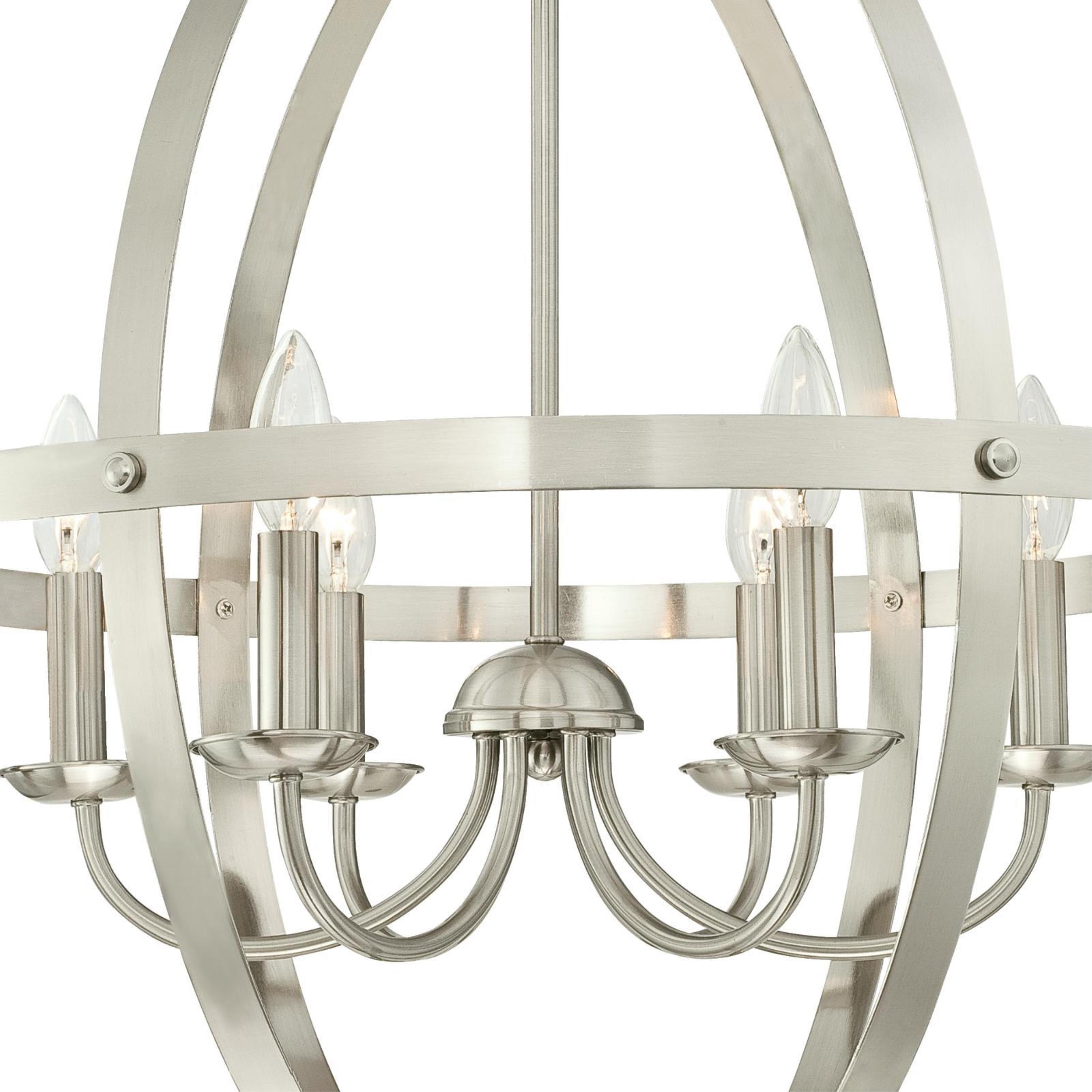 Traditional Brushed Nickel 6-Light Candle Chandelier