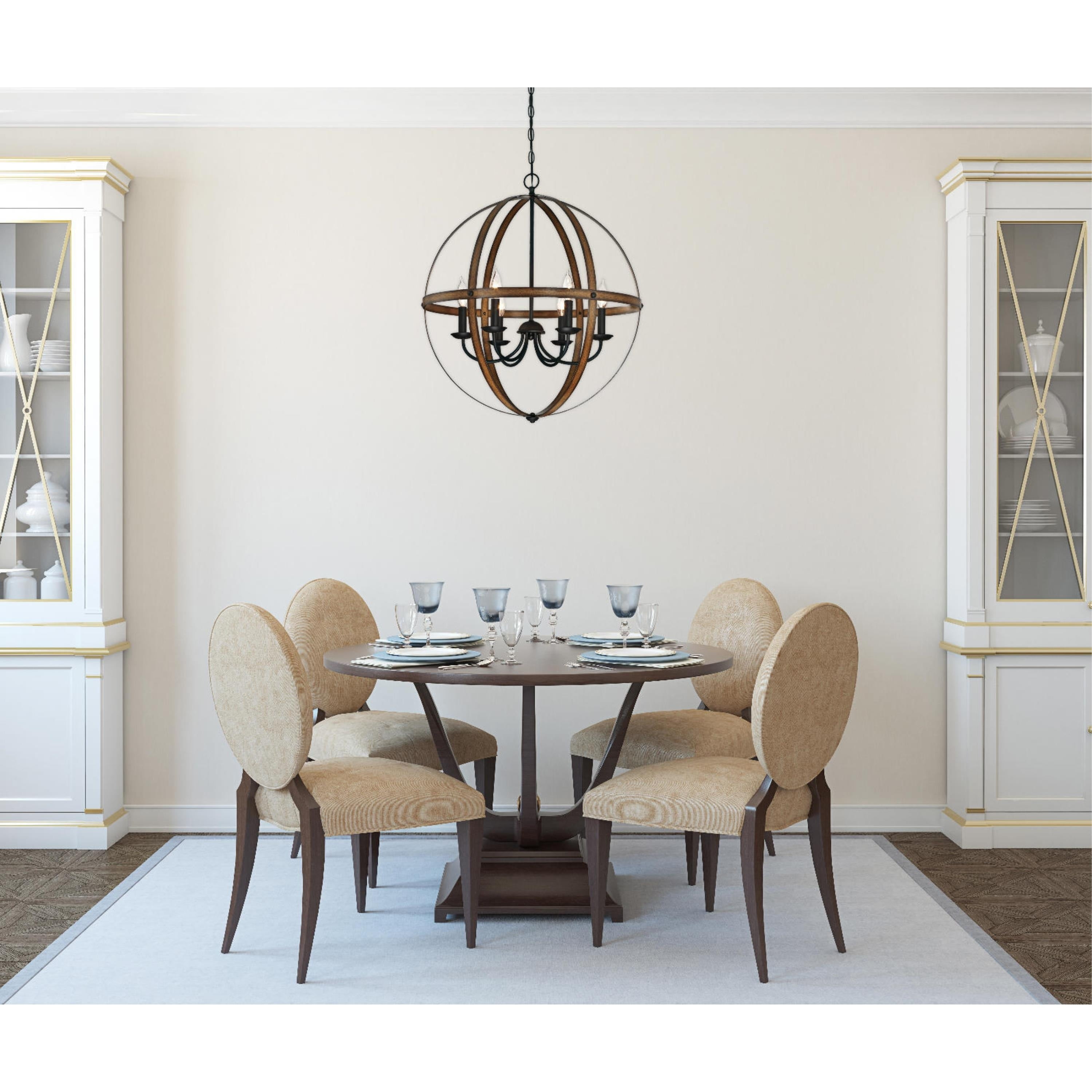 Stella Mira 24" Bronze Orb Chandelier with Candle Lights