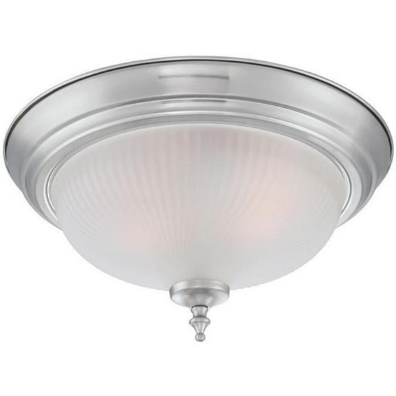 Westinghouse 6344400 Two-Light Indoor Flush Ceiling Fixture, Brushed Nickel Finish with Frosted Swirl Glass, 2-Pack