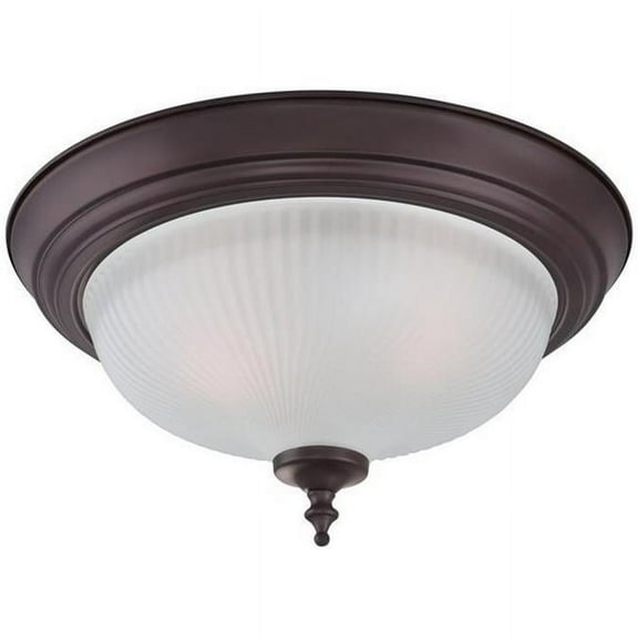 Westinghouse 6344500 Two-Light Indoor Flush Ceiling Fixture, Oil Rubbed Bronze Finish with Frosted Swirl Glass, 2-Pack