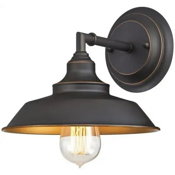 Westinghouse 63448 Iron Hill Series Wall Fixture, 60 W, 1-Lamp, Led Lamp, Oil-Rubbed Bronze Fixture