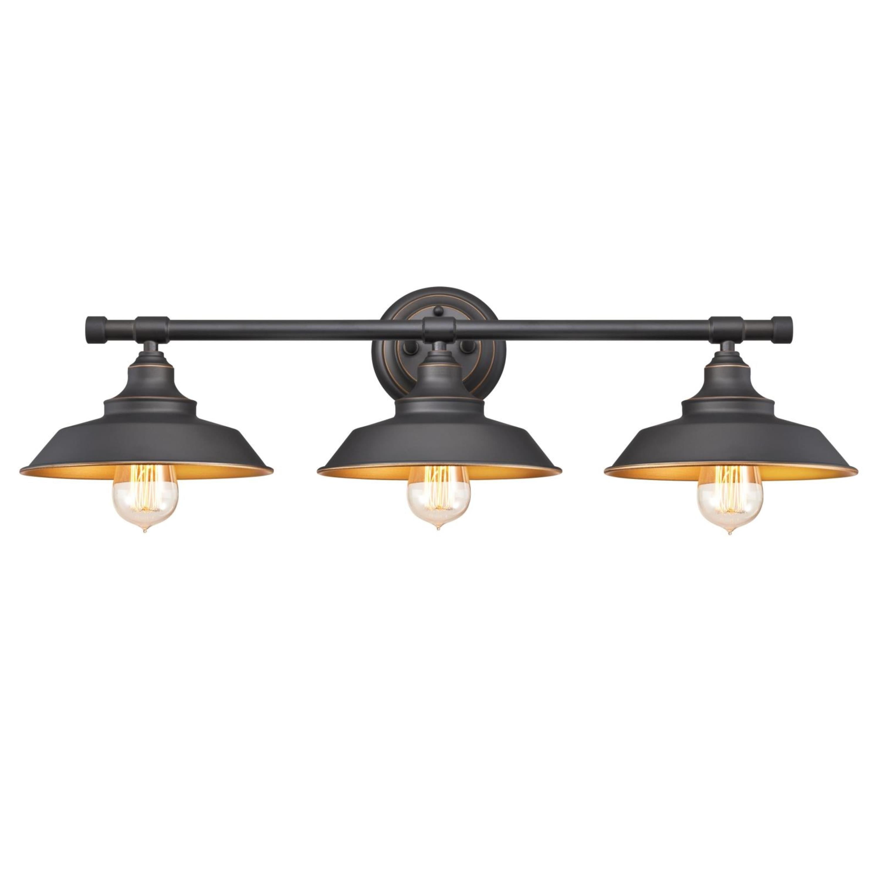 Iron Hill 30" Bronze 3-Light Industrial Bathroom Vanity Light