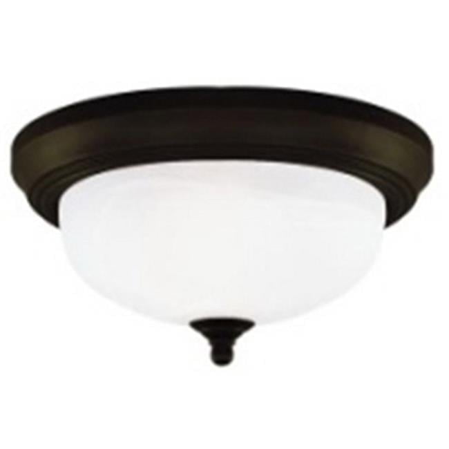 Elegant Bronze & Frosted Glass 13" Flush Mount Ceiling Light