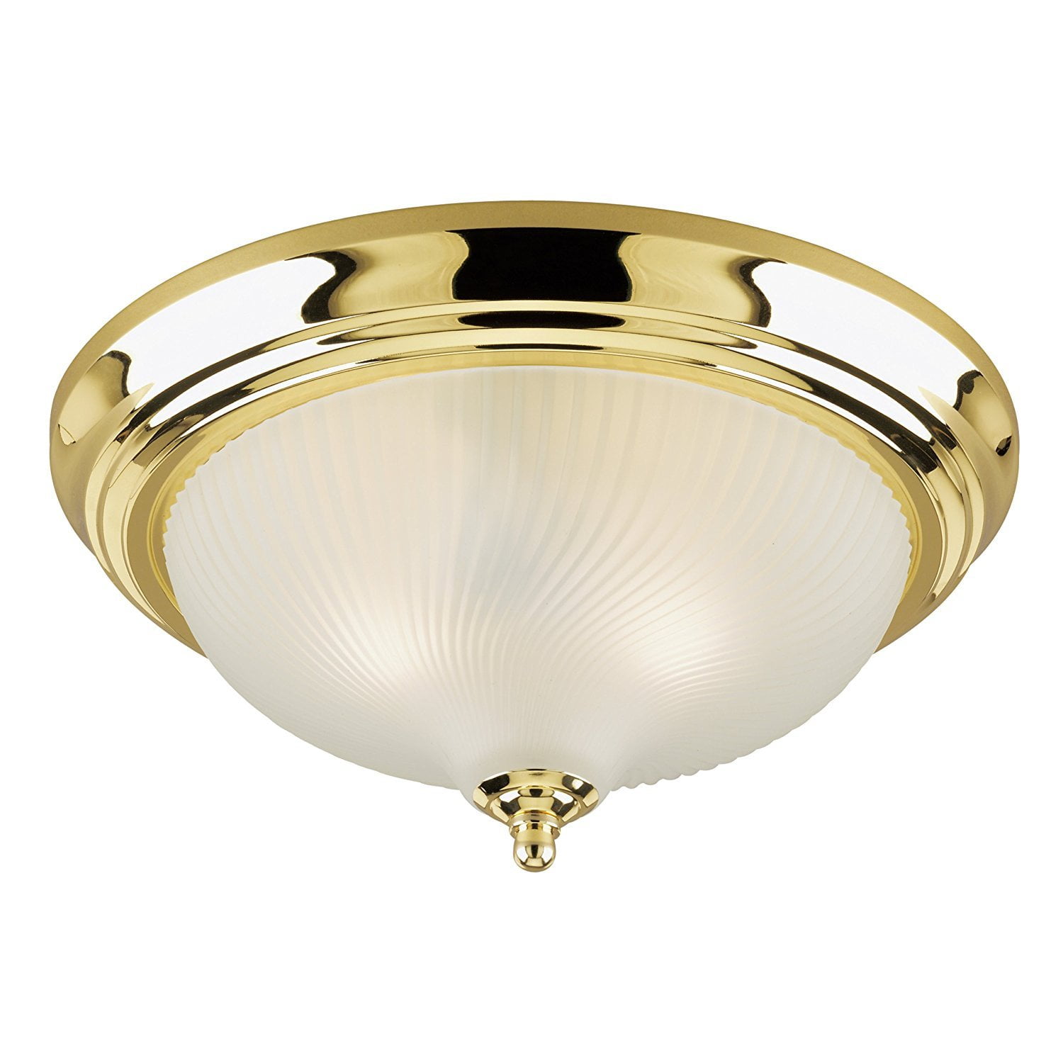 Elegant Frosted Swirl 13" Brass Flush Mount Ceiling Light