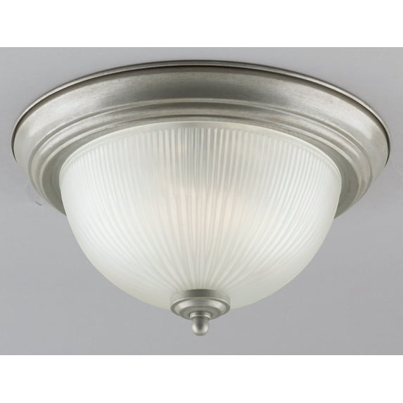 Westinghouse 64323 1 Light Ceiling Fixture Featuring Frosted Ribbed Glass Dome - Grey