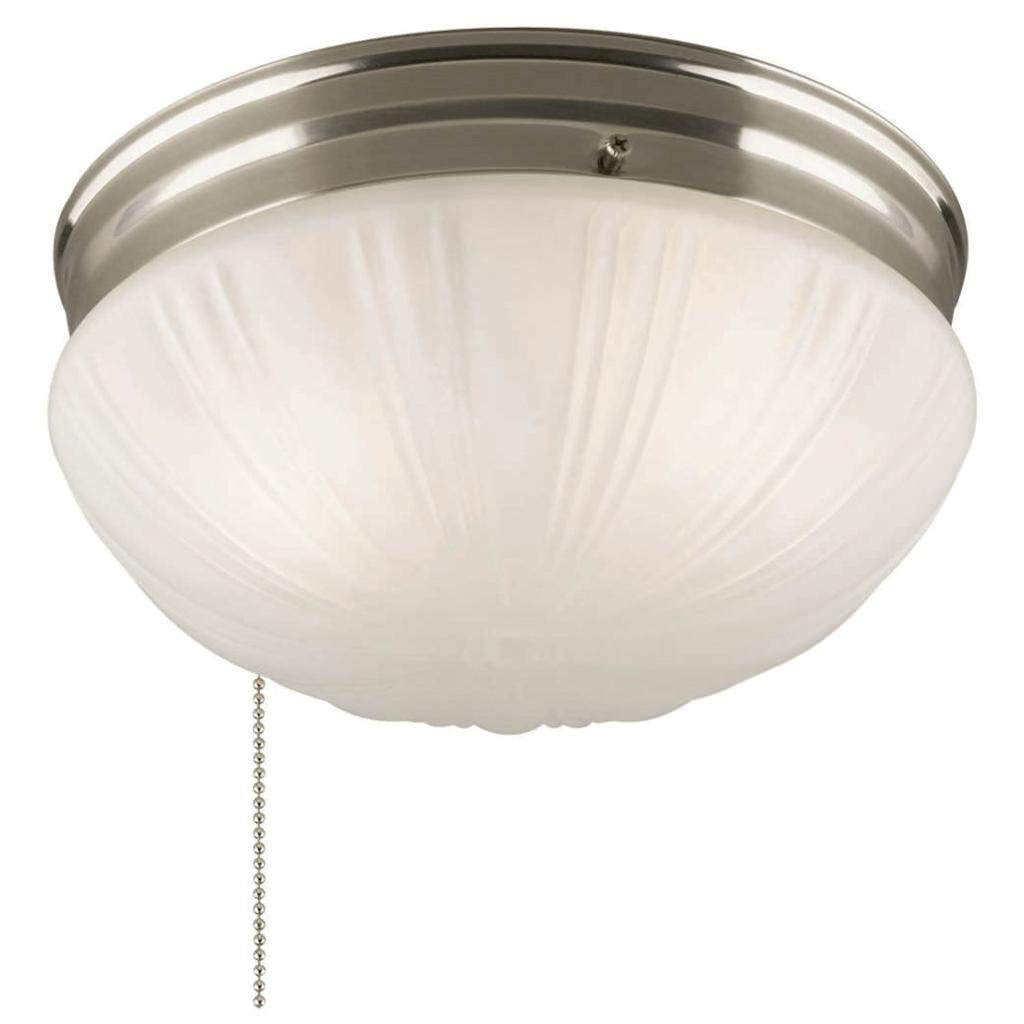 Brushed Nickel Flush Mount Ceiling Light with Frosted Glass