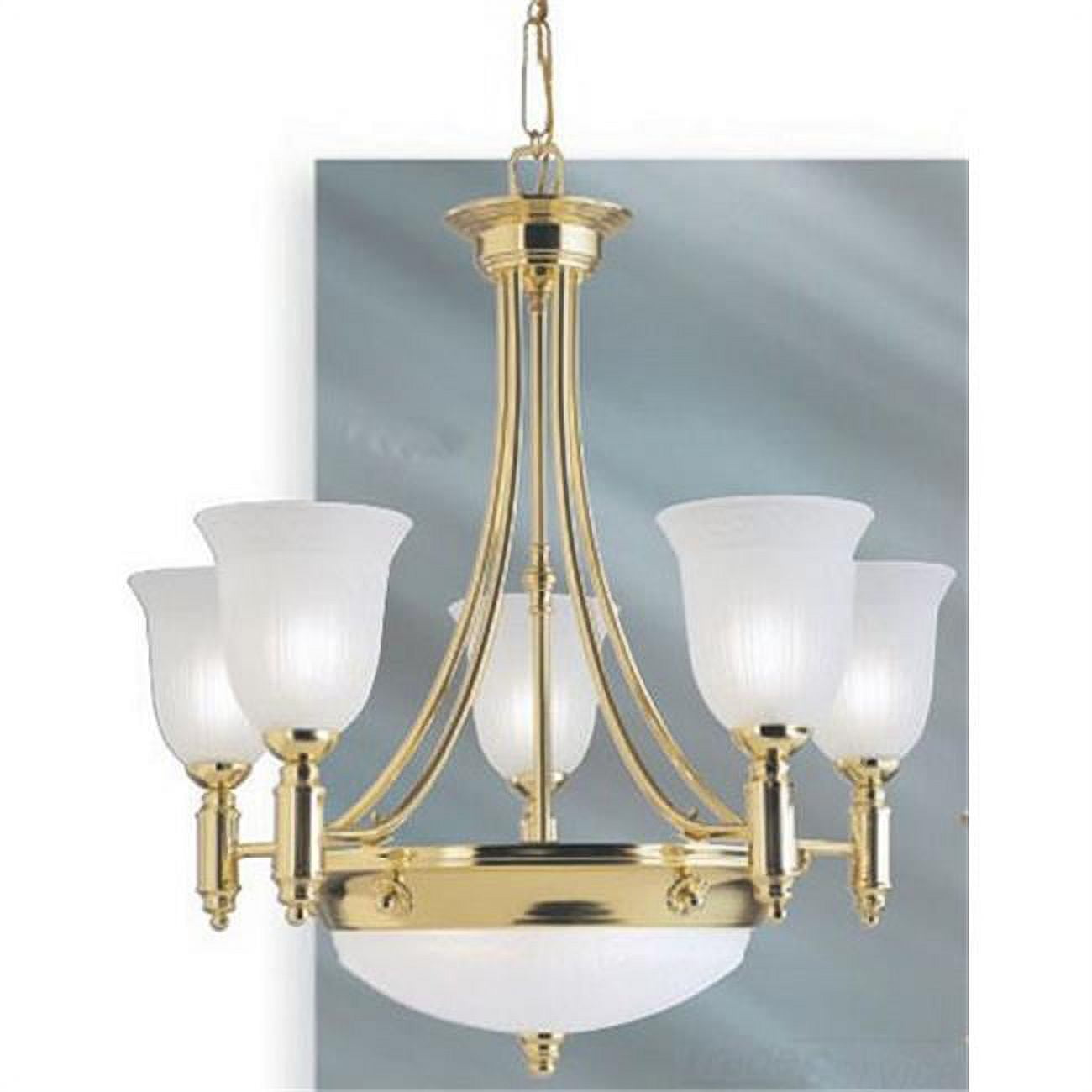 Westinghouse 6915500 5 Light & 3 Light Chandlier, Polished Brass ...