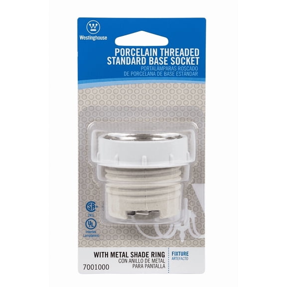 Westinghouse 7001000 1.5 in. Porcelain Threaded Socket with Metal Shade Ring