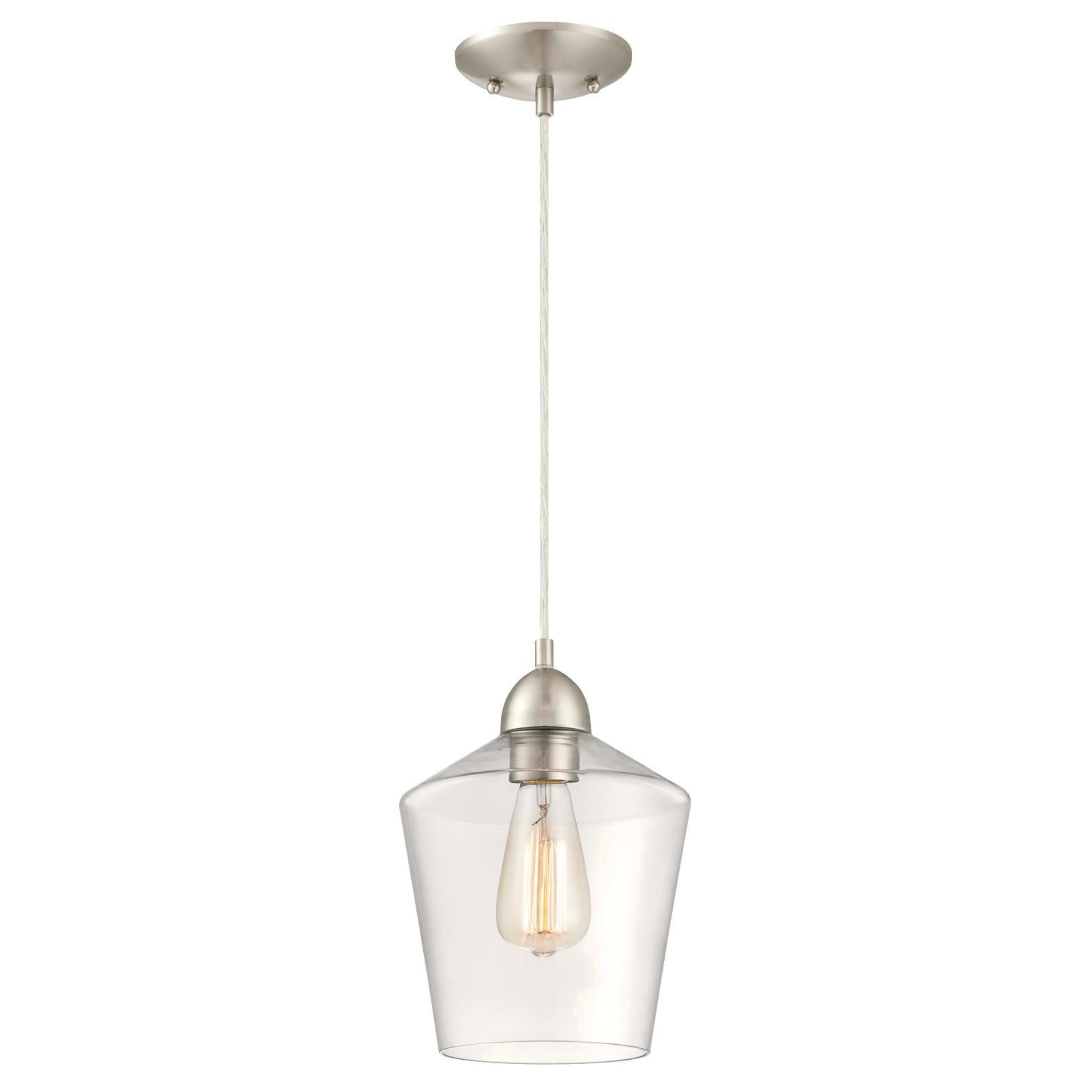 Elegant Brushed Nickel Mini Pendant Light with Adjustable Height