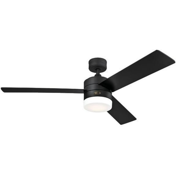 Westinghouse Lighting  Alta Vista 52-Inch 3-Blade Indoor Ceiling Fan with Dimmable LED Light and Opal Frosted Glass Matte Black N/A N/A